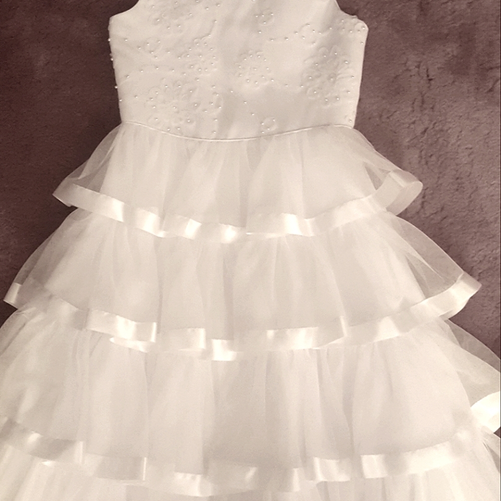 Girl's Flower girl or Communion Dress with Shrug